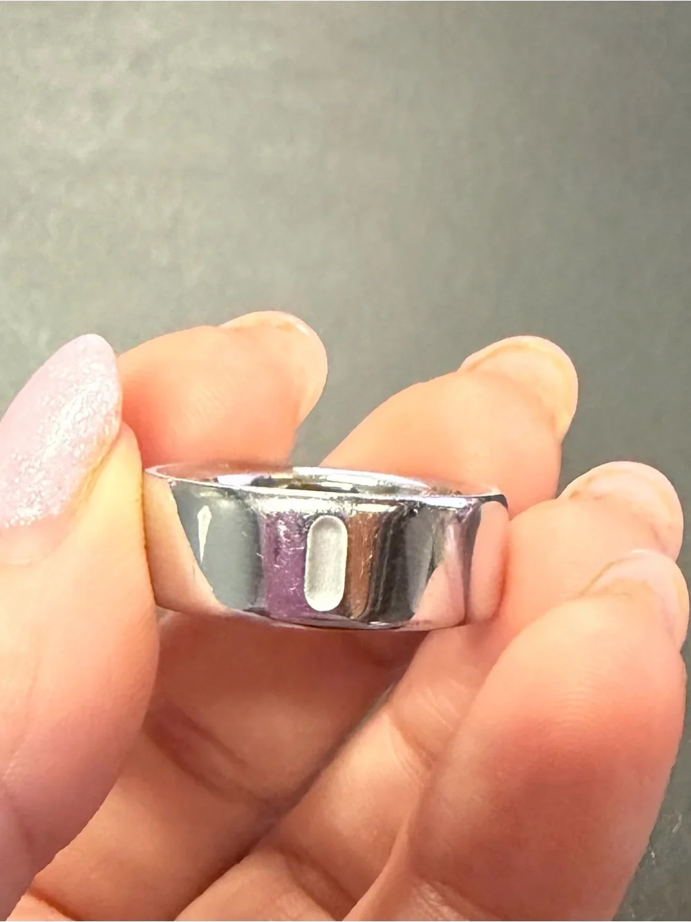 Oura Silver Smart Ring SIZE 8 BARLEY WORN